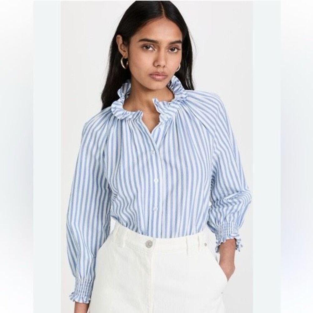 Veronica Beard Callisto cotton blouse top women's size large